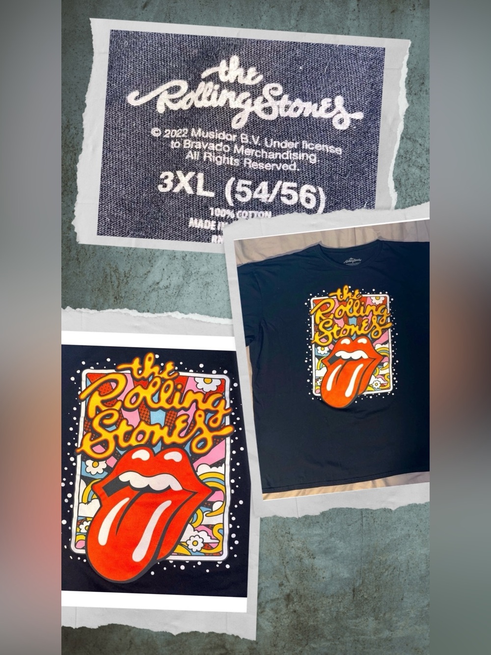 The Rolling Stones Graphic Hot Lips Band Logo Tongue & Lips Black S/S T Shirt